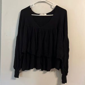 Black Sweater Blouse Long Sleeve